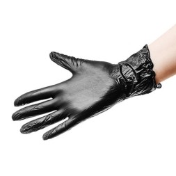 Перчатки Виниловые Benovy 50 пар S (черные)