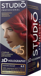 STUDIO PROFESSIONAL 3D Holography Стойкая крем-краска для волос 6.5 РУБИНОВО-КРАСНЫЙ