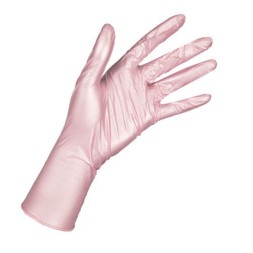Перчатки Нитриловые Benovy 50 пар S (розовый перламутр)