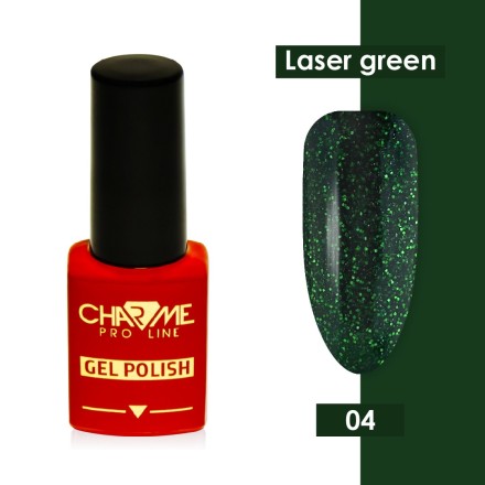 Гель лак Charme Laser green effect 04, 10мл
