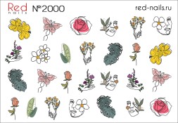 Слайдер-дизайн Red Nails №2000 - Цветы (10x7 см)