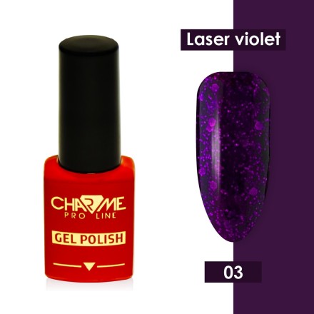 Гель лак Charme Laser violet effect 03, 10мл
