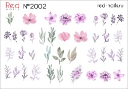 Слайдер-дизайн Red Nails №2002 - Цветы (10x7 см)