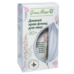 Green Mama Дневной крем-флюид для лица с экстрактом коры африканского дерева бамбара 30+, 50мл