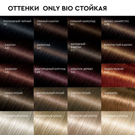 Fito Косметик Only Bio Color Профессиональная восстанавливающая стойкая крем-краска для волос без аммиака, 1.0 Роскошный черный, 115мл