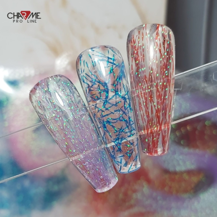 Charme Стекловолокно светоотражающее для моделирования ногтей - синий