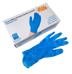 Перчатки WallyPlastic (НитрилоВиниловые) Голубые XS 50пар