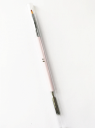 Кисть NailArt для полигеля прямая со шпателем №4 (розовая)
