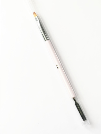 Кисть NailArt для полигеля прямая со шпателем №6 (розовая)