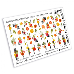 Слайдер-дизайн BPW Осенний с цветами и клеткой, sd5-2632
