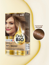 Fito Косметик Only Bio Color Профессиональная восстанавливающая стойкая крем-краска для волос без аммиака, 6.0 Натуральный русый, 115мл