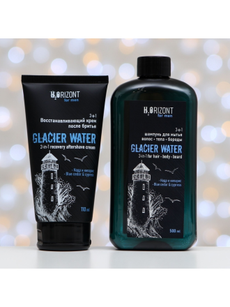 Vilsen Подарочный набор H2Orizont Glaciar Water: шампунь 3в1, 500мл + крем после бритья 2в1, 110мл