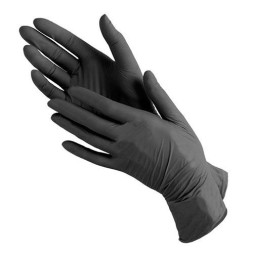 Перчатки нитриловые Benovy 50 пар XS (черные)