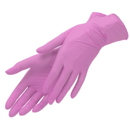 Перчатки нитриловые Benovy 50 пар XS (розовые)