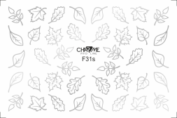 Слайдер-дизайн Charme фольгированные - серебряные листья 31s