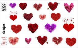 Слайдер-дизайн Red Nails №1066 - Сердце из роз