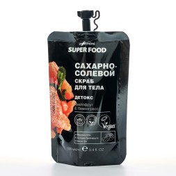 Cafemimi Сахарно-солевой скраб для тела SUPER FOOD &quot;Детокс&quot; Грейпфрут &amp; Лемонграсс 100мл