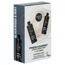 Organic Shop Подарочный набор для мужчин Fresh Energy Hair and Body Set Blackwood &amp; Mint
