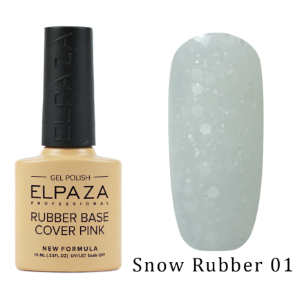 Elpaza Rubber Base Cover Pink - Snow 3шт (№1,2,7) Набор камуфлирующих баз 10мл, витражные оттенки, с аквариумной крошкой