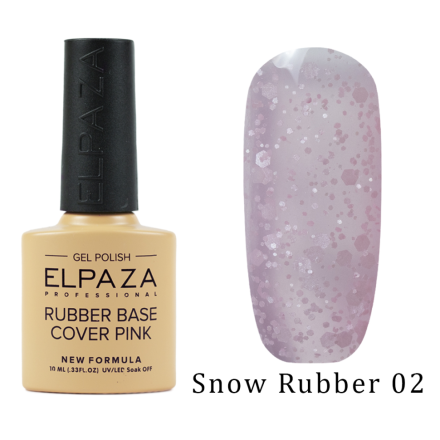 Elpaza Rubber Base Cover Pink - Snow 3шт (№1,2,7) Набор камуфлирующих баз 10мл, витражные оттенки, с аквариумной крошкой