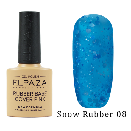 Elpaza Rubber Base Cover Pink - Snow 4шт (№1,4,6,8) Набор камуфлирующих баз, витражные оттенки, с аквариумной крошкой
