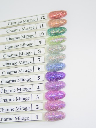 Набор светоотражающих гель лаков Charme Mirage 12шт - Вся серия