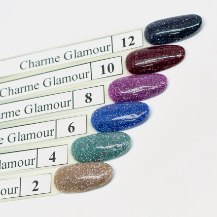 Charme Glamour 6шт (№2,4,6,8,10,12) Набор светоотражающих гель лаков 10мл