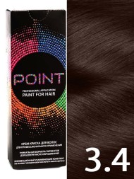 Point Крем-краска для волос тон 3.4 Тёмный шатен медный 100мл